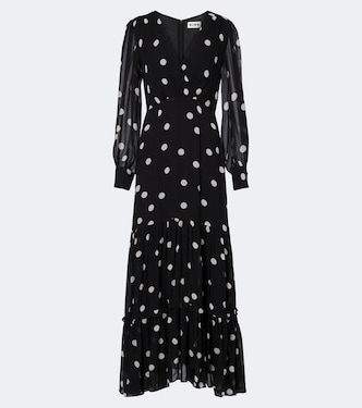 Elsie polka-dot georgette midi dress | Rixo