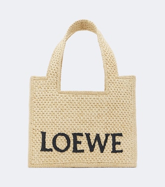 Logo Mini raffia top-handle bag | Loewe
