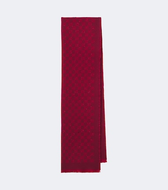 GG jacquard wool-blend lamé scarf | Gucci