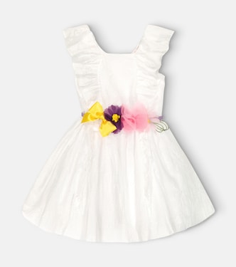 Robe à broderies anglaises et ornements | Monnalisa