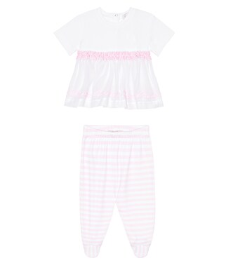Baby cotton dress and pants set | Monnalisa