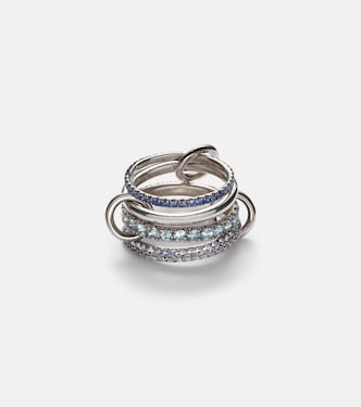 Anello Iris in argento sterling con zaffiri, acquamarina e tanzanite | Spinelli Kilcollin