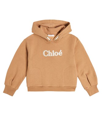 Sweat-shirt à capuche en coton à logo | Chloé Kids