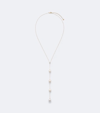 Halskette aus 14kt Gelbgold mit Diamanten und Perlen | Mateo