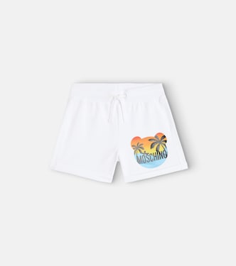 Printed cotton-blend jersey shorts | Moschino Kids