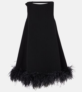 Feather-trimmed minidress | Valentino