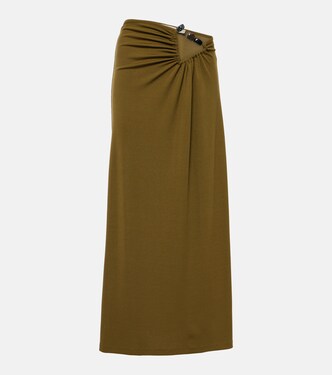 Tri Crystal Stone ruched maxi skirt | Christopher Esber