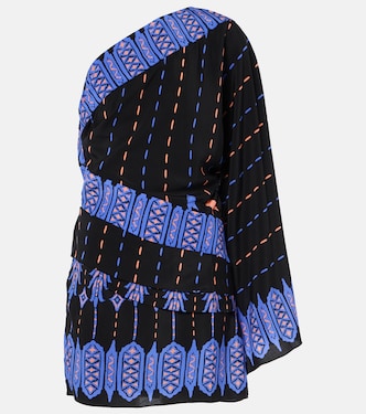 Bedrucktes One-Shoulder-Minikleid aus Seide | Johanna Ortiz