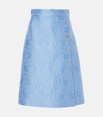 Cotton and silk-blend jacquard midi skirt | Dolce&Gabbana