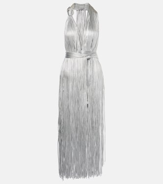 Robe longue métalisée en coton mélangé | Area