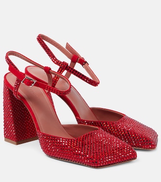 Escarpins Charlotte Crystal 95 en daim | Amina Muaddi