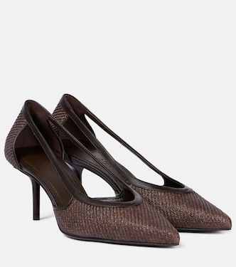Straw leather-trimmed raffia-effect pumps | Max Mara