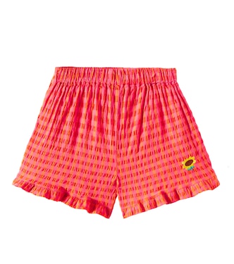 Ruffled vichy cotton-blend shorts | Bobo Choses