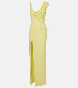 Medusa '95 draped crêpe jersey maxi dress | Versace