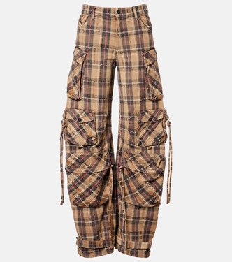 Checked cotton flannel cargo pants | The Attico