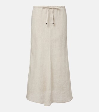 Maxirock Monili aus Leinen | Brunello Cucinelli