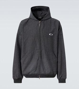 Trompe l-œil denim hoodie | Balenciaga