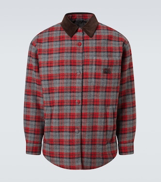 Plaid virgin wool down overshirt | Miu Miu