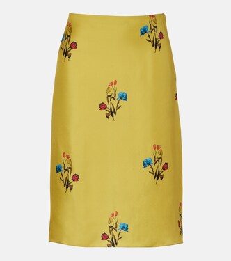 Floral silk midi skirt | Marni
