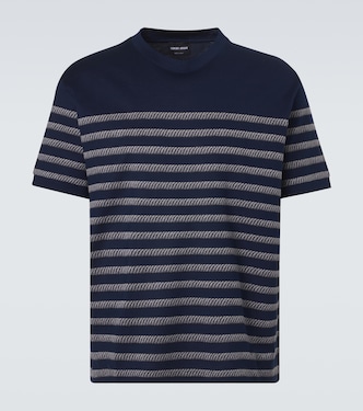 Striped cotton-blend T-shirt | Giorgio Armani