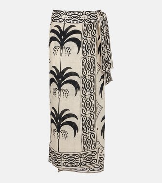 印花亚麻沙滩罩衫 | Johanna Ortiz