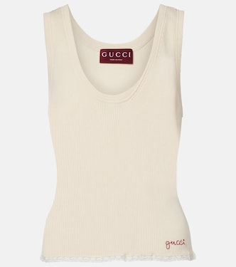 Ribbed-knit cotton tank top | Gucci
