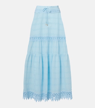 Alessia broderie anglaise cotton maxi skirt | Melissa Odabash