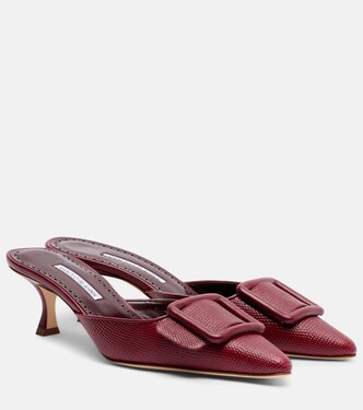 Mules Maysale 50 de piel grabada | Manolo Blahnik