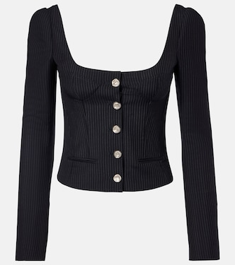 Chalk stripe wool and mohair bustier top | McQueen