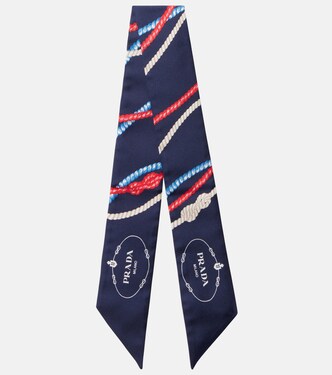 Printed silk twill scarf | Prada