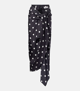 Polka-dot silk satin wrap skirt | Sportmax