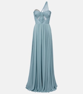 Sahra embellished draped silk gown | The New Arrivals Ilkyaz Ozel