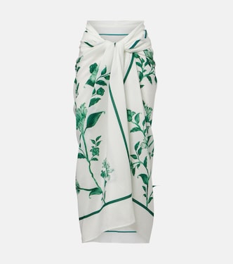Lavanda floral cotton and silk beach cover-up | Agua by Agua Bendita