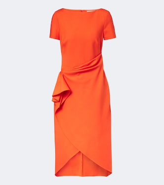 Draped wool-blend midi dress | Oscar de la Renta