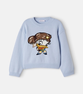 Intarsia cotton and wool sweater | Monnalisa