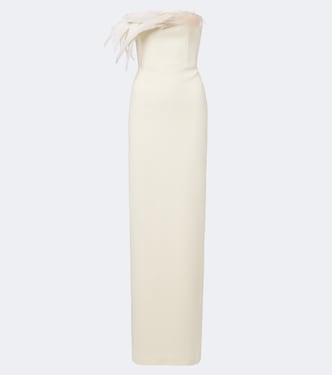 Bustier-Robe mit Federn | David Koma