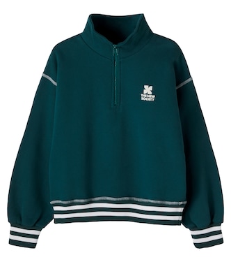 Whisper cotton half-zip sweatshirt | The New Society