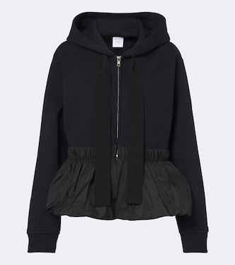 Peplum cotton zip-up hoodie | Patou