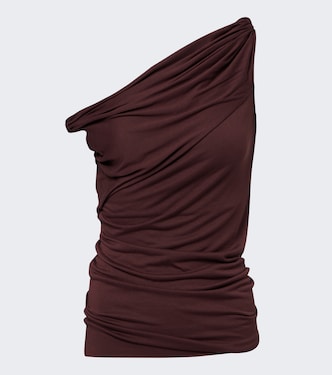Lilies Laeti draped one-shoulder jersey top | Rick Owens