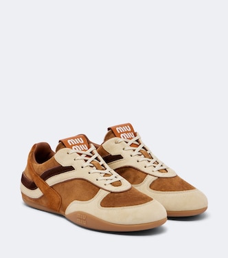 Gymnasium paneled suede sneakers | Miu Miu