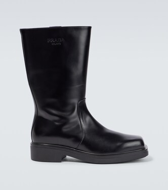 Brushed leather Chelsea boots | Prada