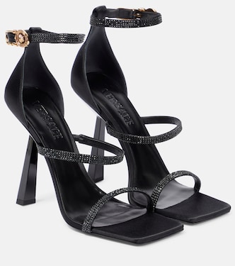 Fendace embellished satin sandals | Versace
