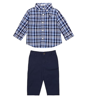 Baby checked cotton shirt and pants set | Polo Ralph Lauren Kids
