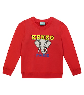 Logo cotton-blend jersey sweatshirt | Kenzo Kids