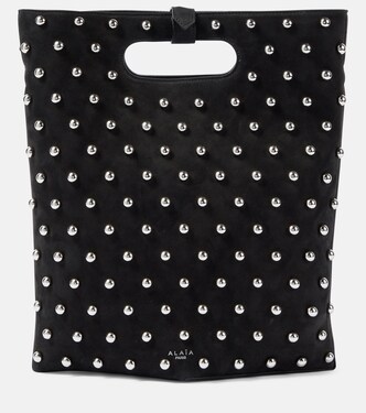 Folded embellished suede tote bag | Alaïa
