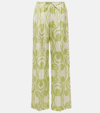 Pantalon ample imprimé en soie | Dries Van Noten