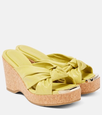 Avenue lizard-effect leather wedge mules | Jimmy Choo