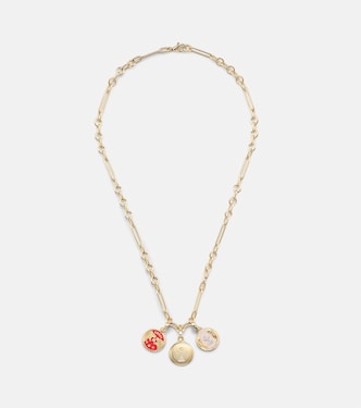 Dream, Strength & Vivacity 18kt gold and ceramic necklace with diamonds | FoundRae