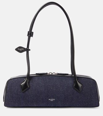 Borsa a spalla Le Teckel Medium in denim | Alaïa
