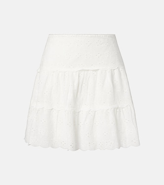 Cassandra scalloped cotton miniskirt | Rixo